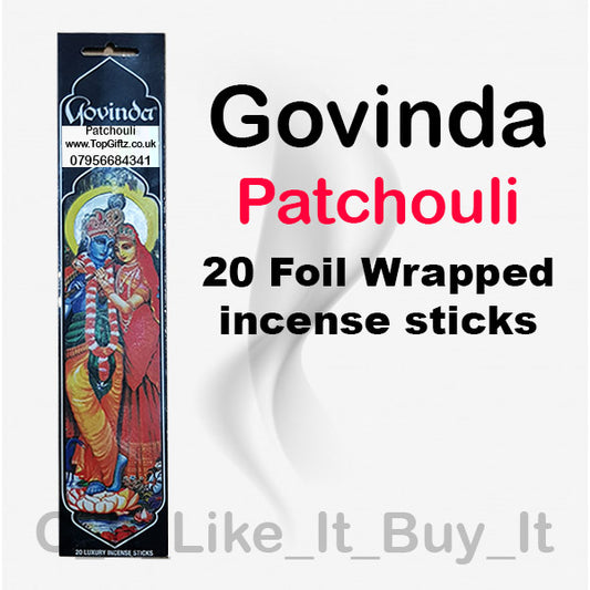 Patchouli Incense Sticks Flat Premier Quality - Govinda