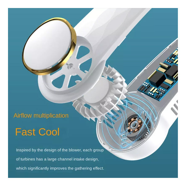 Neck Fan USB Rechargeable With Dual Wind Head 3 Speeds - TopGiftz