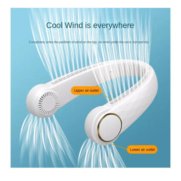 Neck Fan USB Rechargeable With Dual Wind Head 3 Speeds - TopGiftz