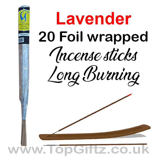 Lavender Incense Sticks Foil Wrapped Hand Made By Govinda - TopGiftz