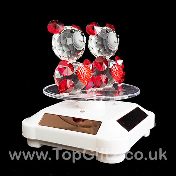 Crystal Clear Teddy Bears Solar/Battery Ornament Turning Base - TopGiftz