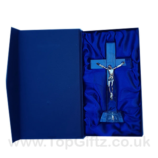 Crystal Clear Cross Crucifix With LED With Jesus - 17cm High - TopGiftz