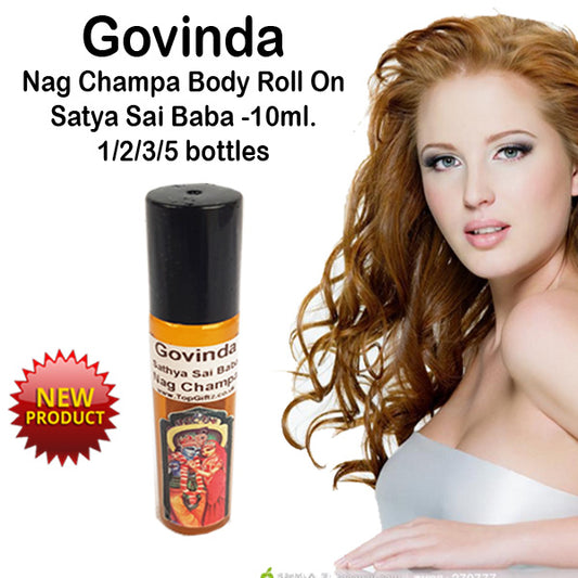 Govinda Nag Champa Body Roll On Perfume Oil Aromatherapy Satya Sai Baba 1/2/3/5