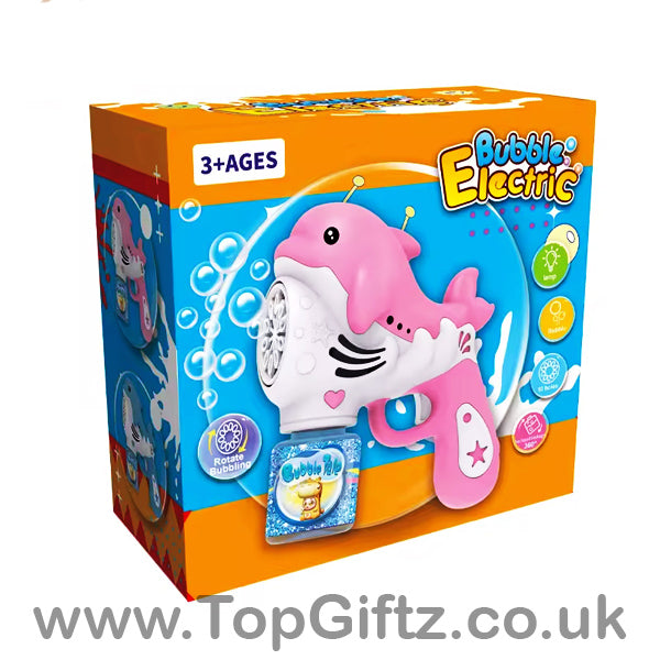 Dolphin Bubble Gun Pink Battery Operated Toy