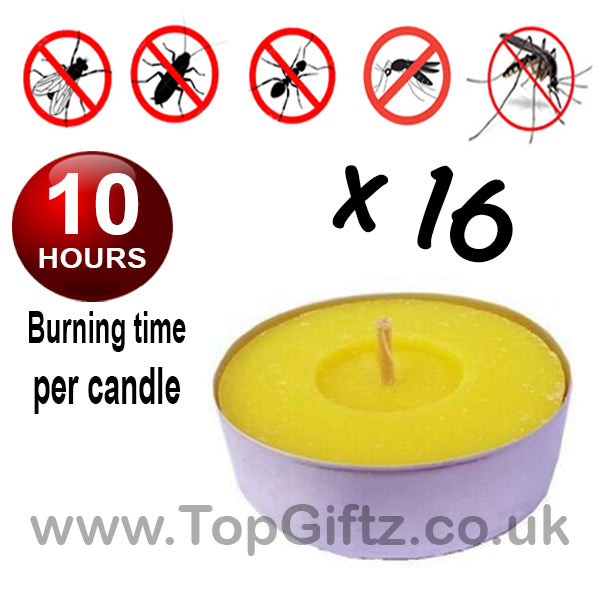 Citronella Maxi Tealights Candles Insect Repellent - 16 Off