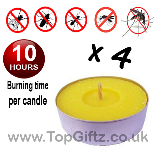 Citronella Maxi Tealights Candles Insect Repellent - 4 Off