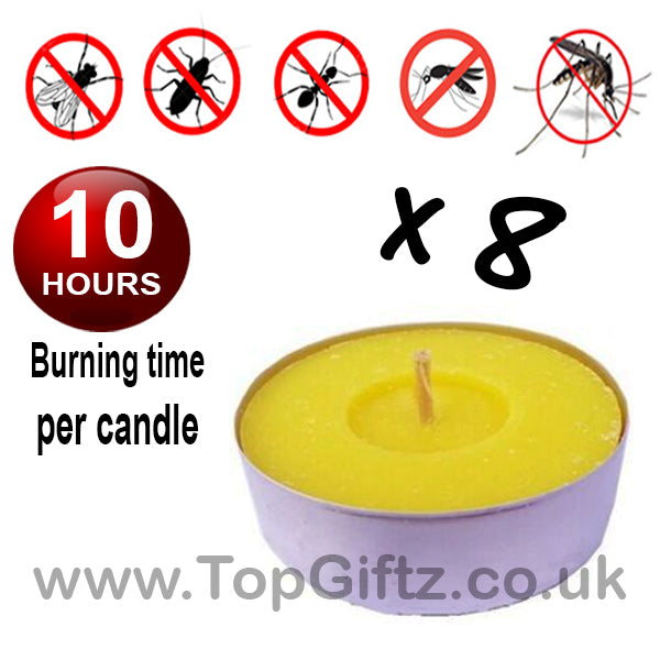 Citronella Maxi Tealights Candles Insect Repellent - 8 Off