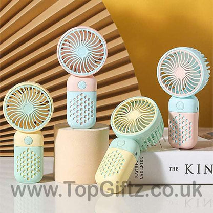 Mini Fan Handheld USB Rechargeable Pink, Blue, Green, Yellow_1