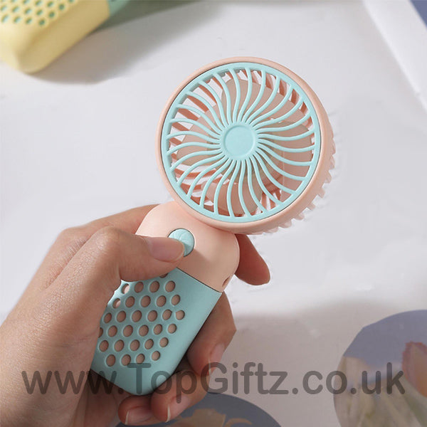 Mini Fan Handheld USB Rechargeable Pink, Blue, Green, Yellow_8