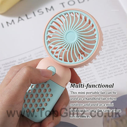 Mini Fan Handheld USB Rechargeable Pink, Blue, Green, Yellow_5