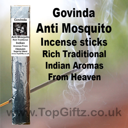 Govinda Anti Mosquito Incense sticks Rich Traditional Indian Aromas From Heaven TopGiftz.co.uk