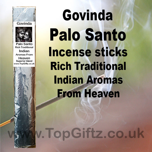 Govinda Palo Santo Incense sticks Rich Traditional Indian Aromas From Heaven TopGiftz.co.uk