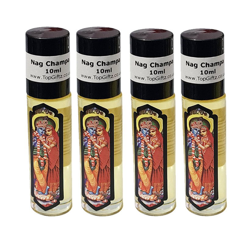 Nag Champa fragrance roll-on body oil 4 bottles gift set by Govinda