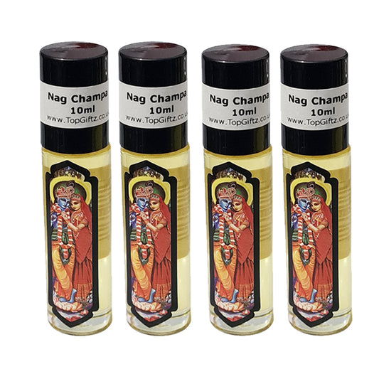 Nag Champa fragrance roll-on body oil 4 bottles gift set by Govinda