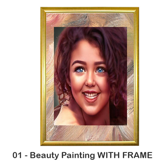 Computer Generated Drawing Drawn Beauty Painting Framed 01 - TopGiftz