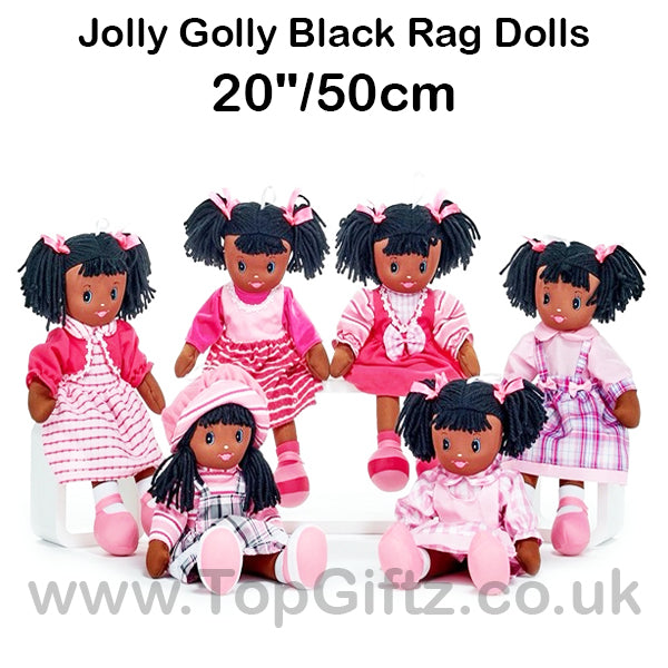 Jolly Golly Cute Black Rag Dolls 20inchers - 50cm - TopGiftz