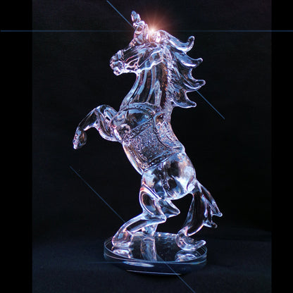 Unicorn Clear Crystal Glass Roaring Figurine Ornament 18cm High - TopGiftz