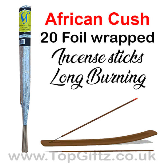 African Cush Incense Sticks Foil Wrapped Hand Made By Govinda - TopGiftz