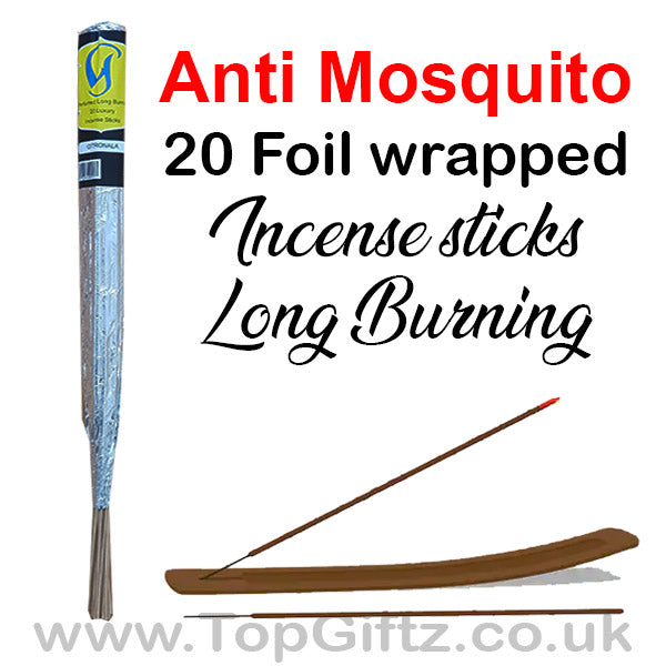 Citronella Anti Mosquito Incense Sticks Foil Wrapped Hand Made By Govinda - TopGiftz