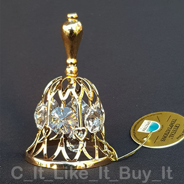Swarovski Crystal Bell 24k Gold Plated Made With SPECTRA_1