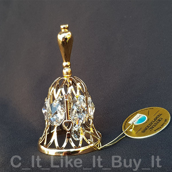 Swarovski Crystal Bell 24k Gold Plated Made With SPECTRA_2