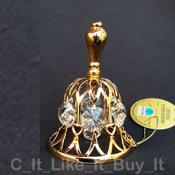 Swarovski Crystal Bell 24k Gold Plated Made With SPECTRA_4