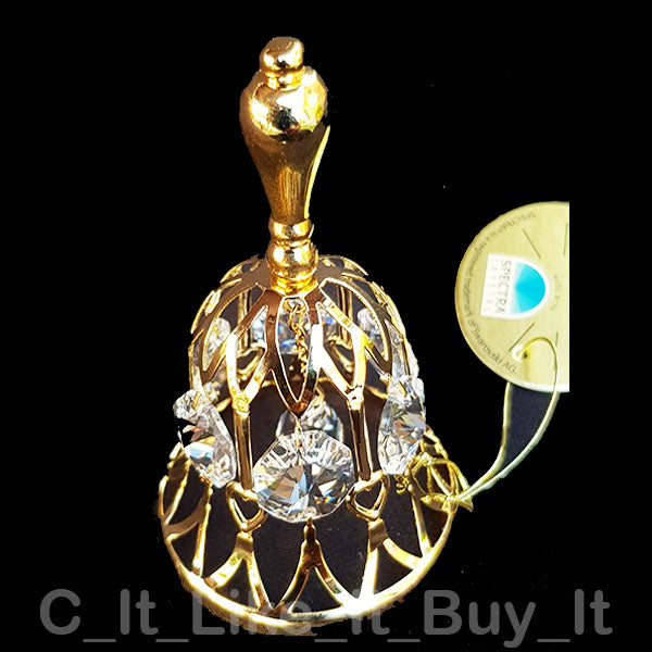 Swarovski Crystal Bell 24k Gold Plated Made With SPECTRA_5
