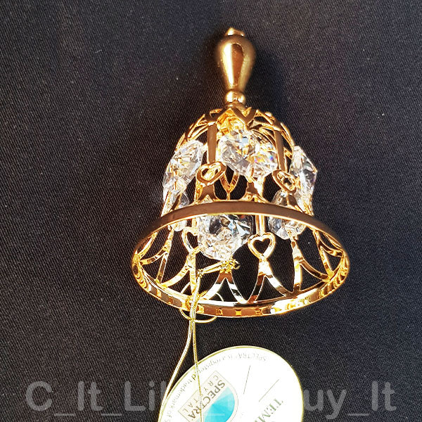 Swarovski Crystal Bell 24k Gold Plated Made With SPECTRA_6