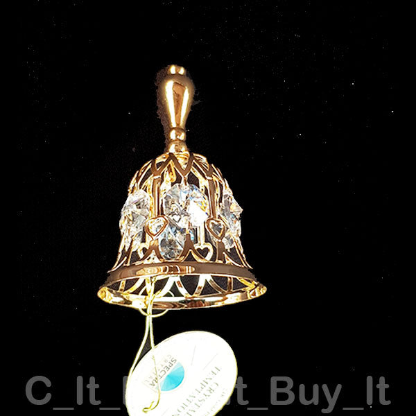 Swarovski Crystal Bell 24k Gold Plated Made With SPECTRA_8