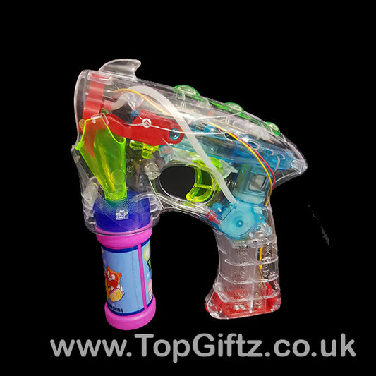 LED Light Up Battery Operated Bubble Gun Boys Girls Kids Toy - TopGiftz