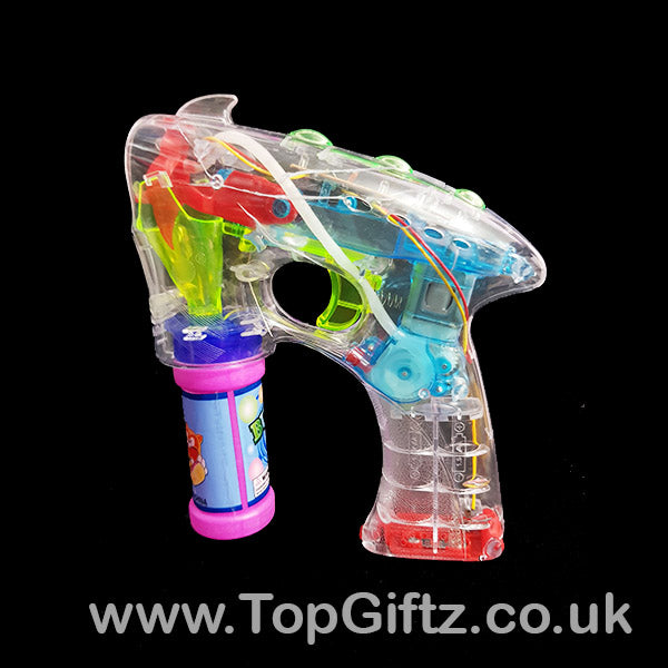 LED Light Up Battery Operated Bubble Gun Boys Girls Kids Toy - TopGiftz