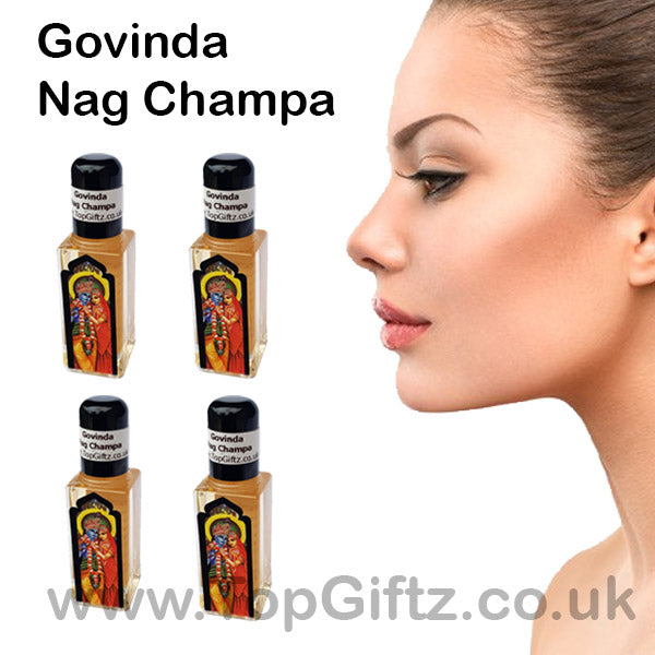 Nag Champa Burning Oil Govinda x 4 Bottles - TopGiftz