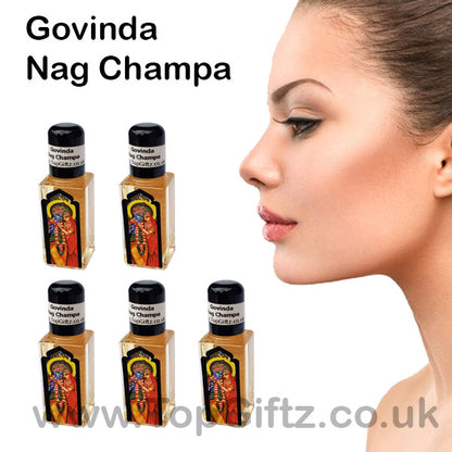 Nag Champa Burning Oil Govinda x 5 Bottles - TopGiftz