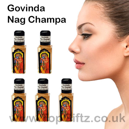 Nag Champa Burning Oil Govinda x 5 Bottles - TopGiftz