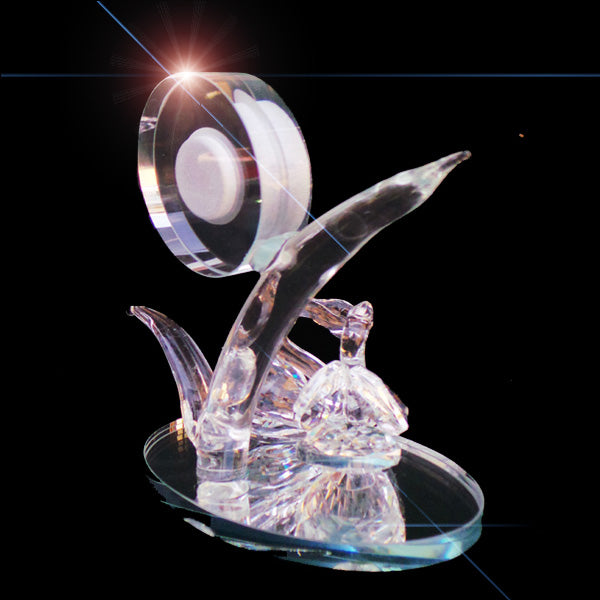 Quartz Clock Swans Crystal Bush Desktop - 16cm - TopGiftz
