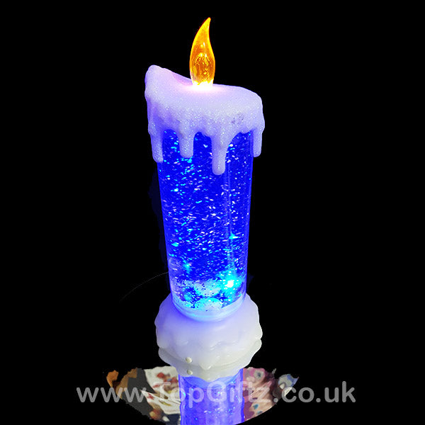Colour Changing LED Candle Christmas Glitter Water Flickering - TopGiftz