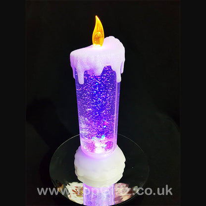 Colour Changing LED Candle Christmas Glitter Water Flickering - TopGiftz
