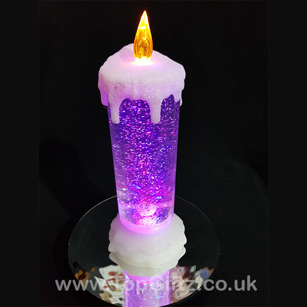 Colour Changing LED Candle Christmas Glitter Water Flickering - TopGiftz