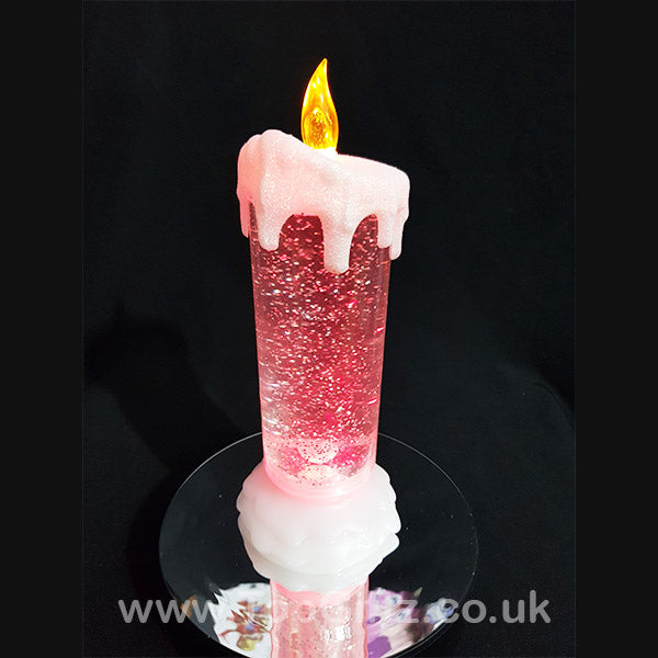 Colour Changing LED Candle Christmas Glitter Water Flickering - TopGiftz