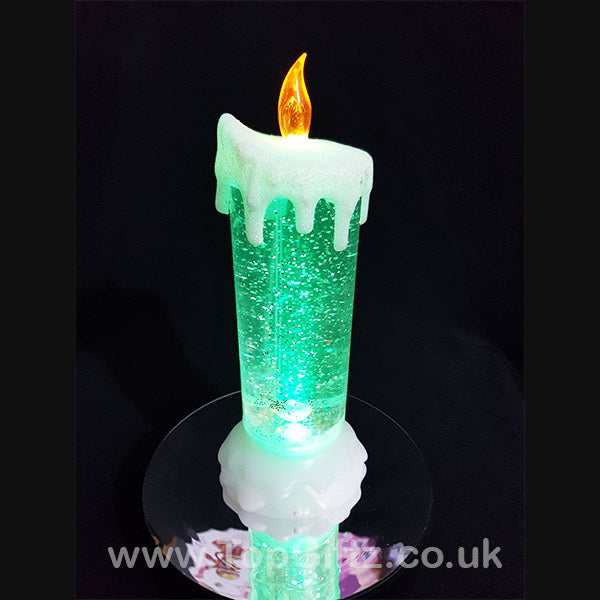 Colour Changing LED Candle Christmas Glitter Water Flickering - TopGiftz