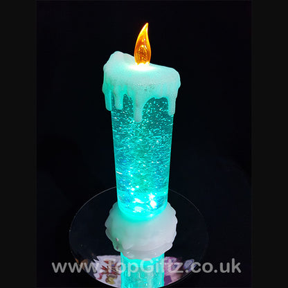 Colour Changing LED Candle Christmas Glitter Water Flickering - TopGiftz