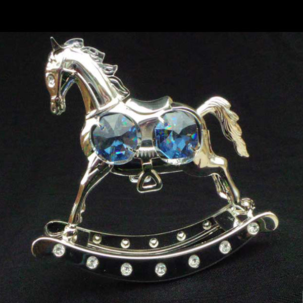 Silver Rocking Horse Boys Blue - TopGiftz