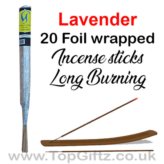 Lavender Incense Sticks Foil Wrapped Hand Made By Govinda - TopGiftz