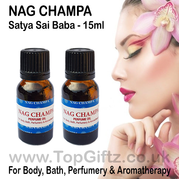 Nag Champa Aromatherapy Bath Oil Satya Sai Baba 15ml 2 Bottles