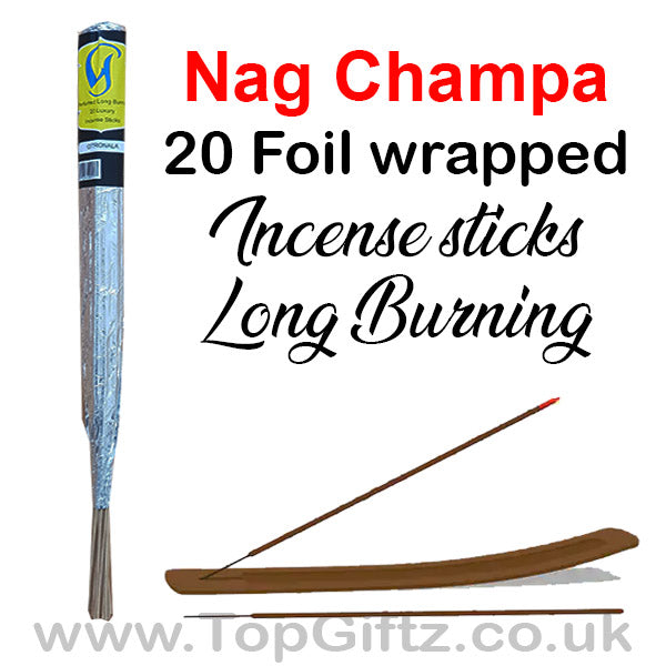 Nag Champa Incense Sticks Foil Wrapped Hand Made By Govinda - TopGiftz