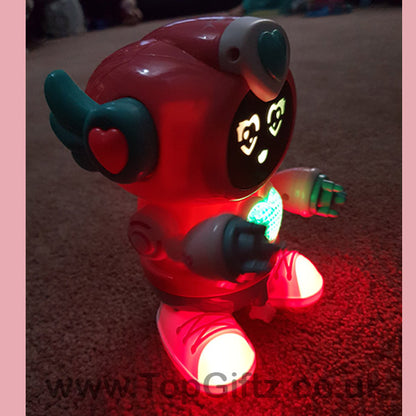 Robot Musical Toy Dancing Pink Girl Boy Sound Flashing Light - TopGiftz