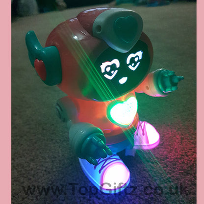Robot Musical Toy Dancing Pink Girl Boy Sound Flashing Light - TopGiftz