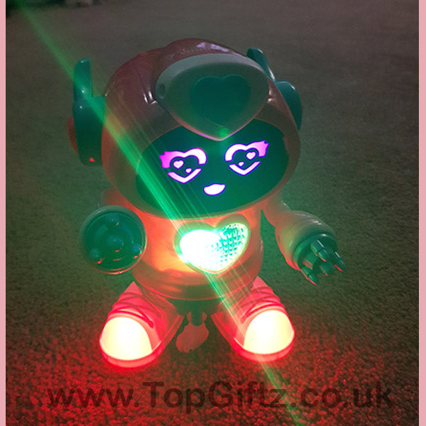 Robot Musical Toy Dancing Pink Girl Boy Sound Flashing Light - TopGiftz