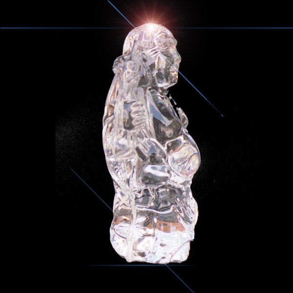 Clear Crystal Happy Laughing Buddha Ornament - 7.6cm High - TopGiftz