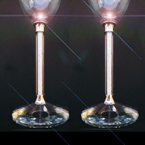 Clear Crystal Wine Glasses Flute Prosecco SET 24cm High - TopGiftz